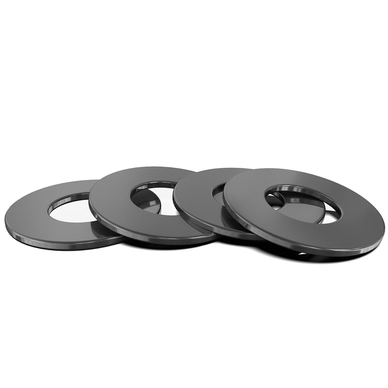 [Australia - AusPower] - 100PCS 1/4" Black Stainless Steel Flat Washers, Metal Washers for Screws and Bolts, Black Zinc Plated 1/4" 