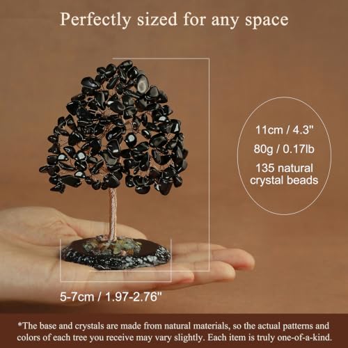 Obsidian Crystal Tree of Life Healing Stones Obsidian 11cm