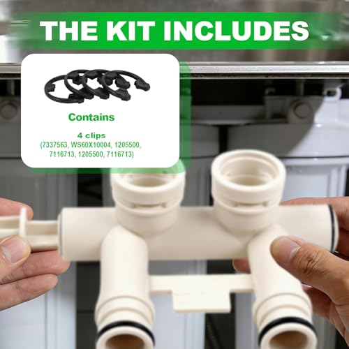 Penitue 4-piece water softener clip replacement kit with snap fasteners for GE and Kinetic Wares seal parts