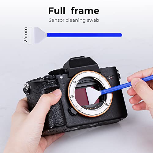 K&F Concept Camera Lens Cleaning Kit - 15ml Sensor Cleaner, Lens Pen Brush, Air Blower, Microfiber Cleaning Cloths & Full-Frame Sensors Cleaning Swabs for DSLR & Mirrorless Cameras