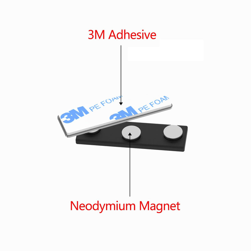 Badge Magnets - 72Pack, Name Tag Magnets (1.75 x 0.5 inches), Name Tag Magnet Backs w/ 3 Extra-Strong Neodymium for ID Badge Holders 72