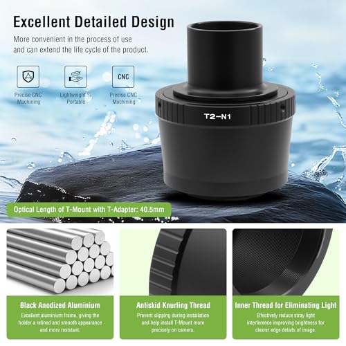 Astromania T T2 Lens Mount Camera Adapter Ring for Nikon 1 Series Cameras Ring Set for Nikon 1