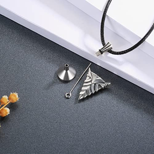 APOTIE Sterling Silver Arrow Urn Necklace for Men S925 Arrowhead Cremation Pendant Ashes Keepsakes Memories Jewelry Gifts for Loss of a Loved One