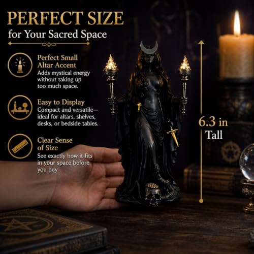 Hecate Statue, Underworld Hekate, Greek Goddess with Torches, Resin Statue B