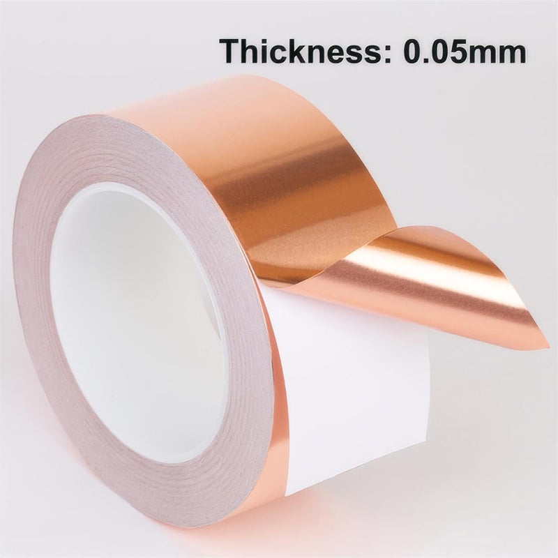 QRITY 1 Pcs Copper Foil Tape with Conductive Adhesive, 10mm*20m, Copper Foil Tape for Induction Cooker, Guitar, Electrical Repairs 10mmx20m