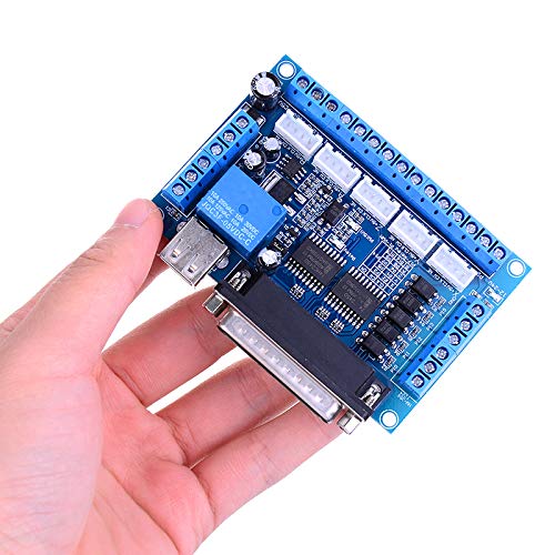Hailege MACH3 Engraving Machine CNC 5-Axis Stepper Motor Driver Interface Board with Optocoupler Insulation Blue Board + USB Cable