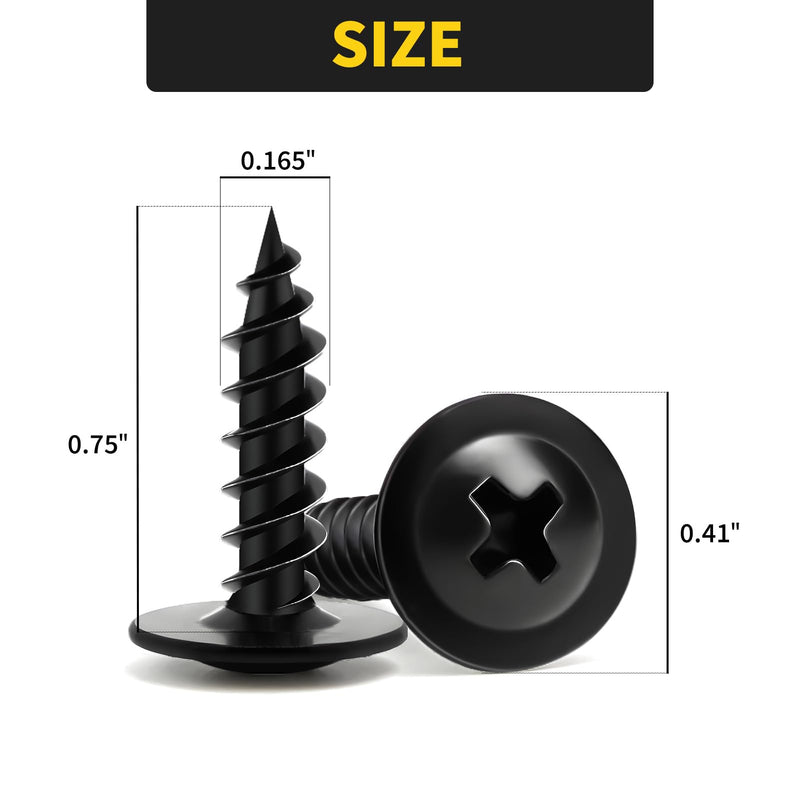 [Australia - AusPower] - Wood Screws 3/4 Inch, 125 PCS FIXLINK Premium Phillips Truss Head Black Wood Screws, Self Tapping Electrophoresis Modified Fast Truss Head Wood Screw Used in Indoor Furniture, Woodworking (#8 x 3/4") #8 x 3/4" 