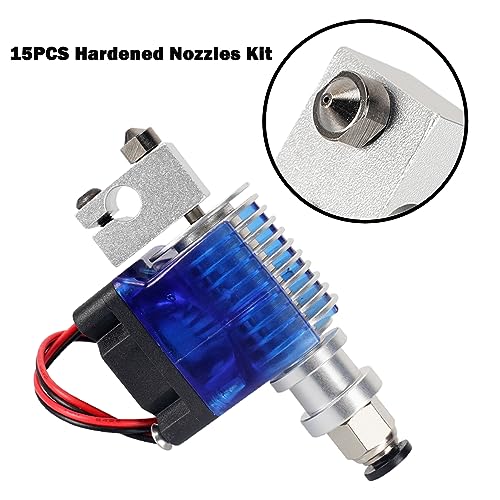 15pcs Hardened Nozzle Set for Anycubic Kobra 3D Printer, 7pcs 0.4mm Nozzles and 2pcs 0.2mm, 0.6mm, 0.8mm, 1.0mm Wear-resistant Nozzle Set for Anycubic Mega, Mega X, Chrion, Kobra Neo For Mega Hardened