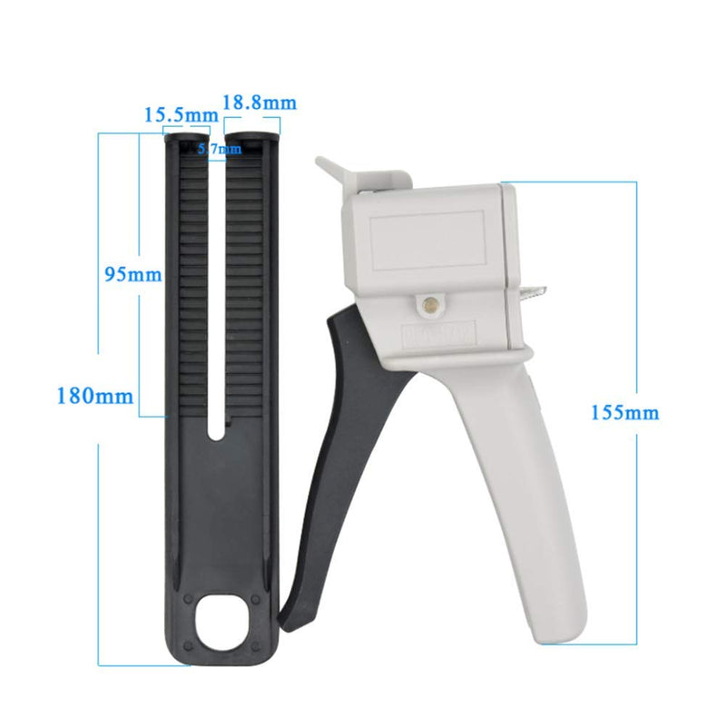 Dispenser Gun, 50ml Dispensing Gun Kit Impression Mixing Dispensing Dispenser AB Gun 1:1/1:2 (Pack of 2) 7 x 4 x 2 inches (Pack of 2)