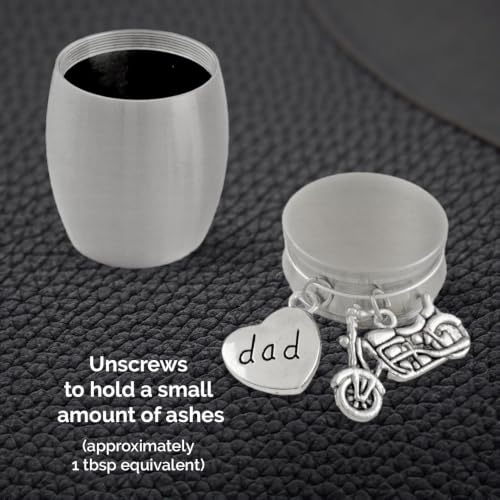 Dad Motorcycle Mini Urn Ashes Holder Biker Memorial Loss of Father