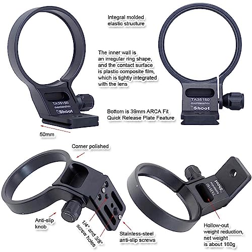 Metal Tripod Mount Ring Lens Collar Compatible with Tamron 35-150mm f/2-2.8 Di III VXD A058 E Mount, Lens Support Holder Bracket Bottom is Arca-Swiss Fit Quick Release Plate Feature Dovetail Groove