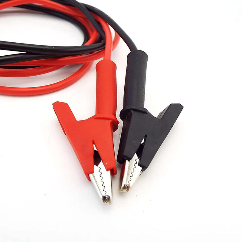 [Australia - AusPower] - Dual Ended Alligator Clips Test Lead, 15A Alligator Clip to Alligator Clip Jumper Wires Electrical Crocodile Gator Clamps Cables for Multi Meter Electronic Testing (3.3Ft/1M, Black & Red) 