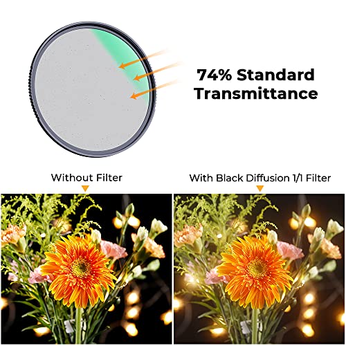 K&F CONCEPT 55mm Black Diffusion 1 Filter Mist Cinematic Effects Filter
