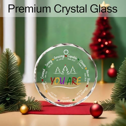 Christian Gifts for Women You are Religious Christmas Ornament 2026, Christian Ornament for Women, Inspirational Christmas Ornaments Glass Keepsake with Ribbon and Box