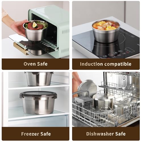 316L Stainless Steel Food Storage Containers with Lids (4Pcs) MCFT4809
