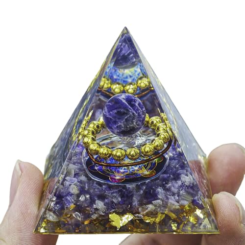 Natural Mineral Crystal Pyramid Energy Healing Meditation Aid Feng Shui Protection Home Decor Versatile Gift Option(2inch Pyramid Amethyst) 5cm Pyramid Amethyst