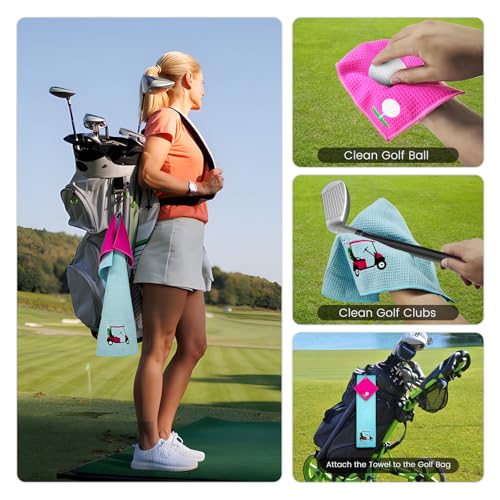Golf Gifts for Women,Golf Lover 20 OZ Wine Tumbler Gift for Girl,Birthday Christmas Graduation Makeup Bag Towels Gifts for Friend Besties,Golfing Accessories for Teacher Appreciation Week Golf Gifts for Women