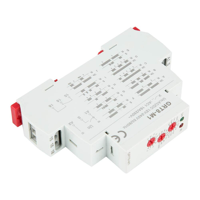 12V-240V Time Delay Relay, Timer Relay, Multifunction Time Relays, with 10 Functions Rail Mount AC DC, for LED Turn Signal, Home