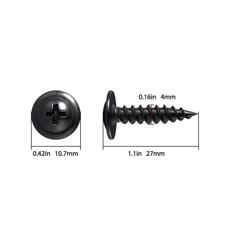 [Australia - AusPower] - (250 pcs)#8×1" Black Truss Head Wood Screws Quick Metal Self Tapping Zinc Oxide #8×1" 