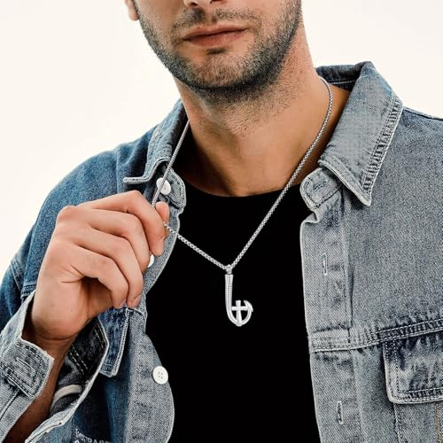 Hearbeingt Fish Hook Cross Urn Necklace for Ashes Cremation Jewelry for Men Silver