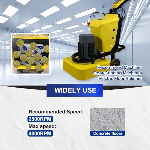 Diatool Diamond Resin Bond Concrete Polishing Pads for Concrete 10cm Pack of 12 Grit 200