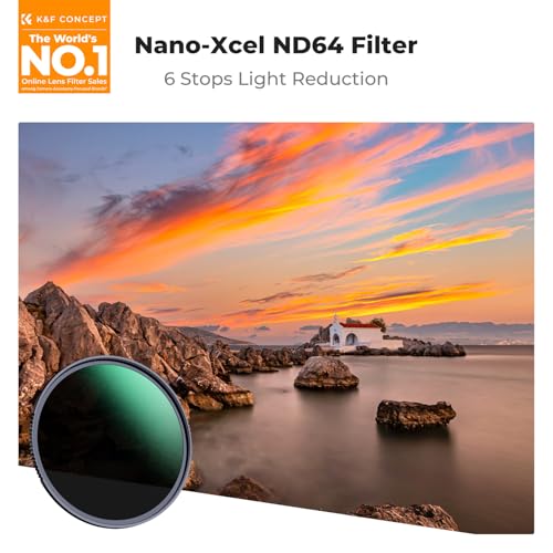 K&F CONCEPT 49mm ND64 ND Lens Filter (6-Stop Fixed Neutral Density Filter)