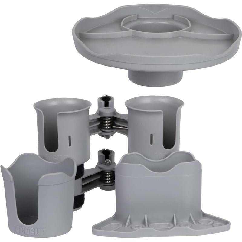 [Australia - AusPower] - Plate Accessory, in All 12 Colors, Conveniently Holds Your Food, Snacks, Drinks | Multi-Use Hands Free Project Work Station, Ruggedized Portable Design, Diameter of 8.5"/21.6 CM Gray 