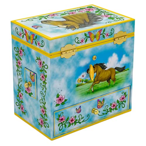 Enchantmints Musical Horse Jewelry Box Horse Spins to Music 4 Pullout Drawers