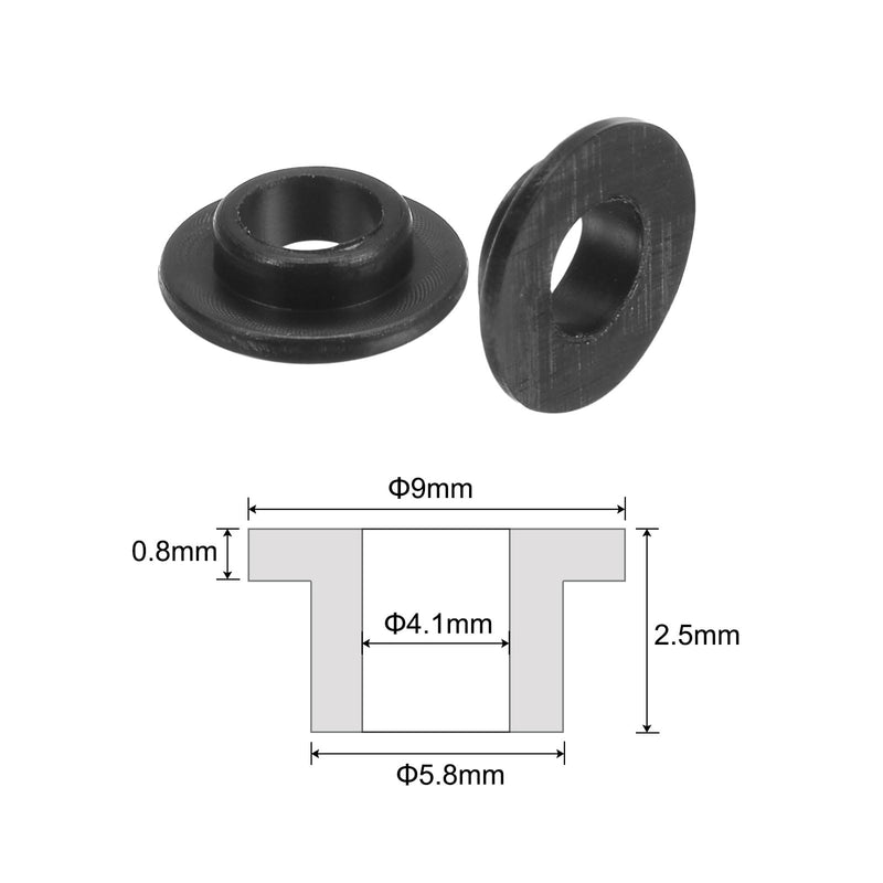 [Australia - AusPower] - uxcell 12pcs Flanged Sleeve Bearings Plastic Bushings 4.1mm Bore x 5.8mm OD x 2.5mm Length Nylon Bushings, Black 12 