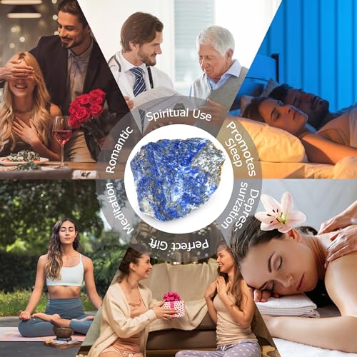 XIANNVXI Lapis Lazuli 1.8-2.2" Large Raw Crystals and Healing Stones Natural Rough Crystal Rocks for Decor Gifts Tumbling Cabbing Polishing Fountain Rocks 1PCS 1.8-2.2" (1PC)