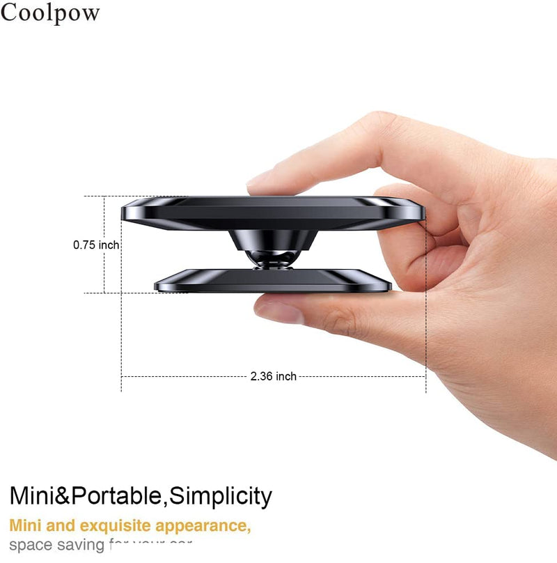 [Australia - AusPower] - 【2-PACK】Magnetic Phone Holder for Car Dash [ Super Magnet ] [ 4 Metal Plate ] Car Mount for Iphone Magnetic Car Mount for Cell Phone [ 360° Rotation ] Universal Dashboard Carmount Magnetic Phone Mount Black 