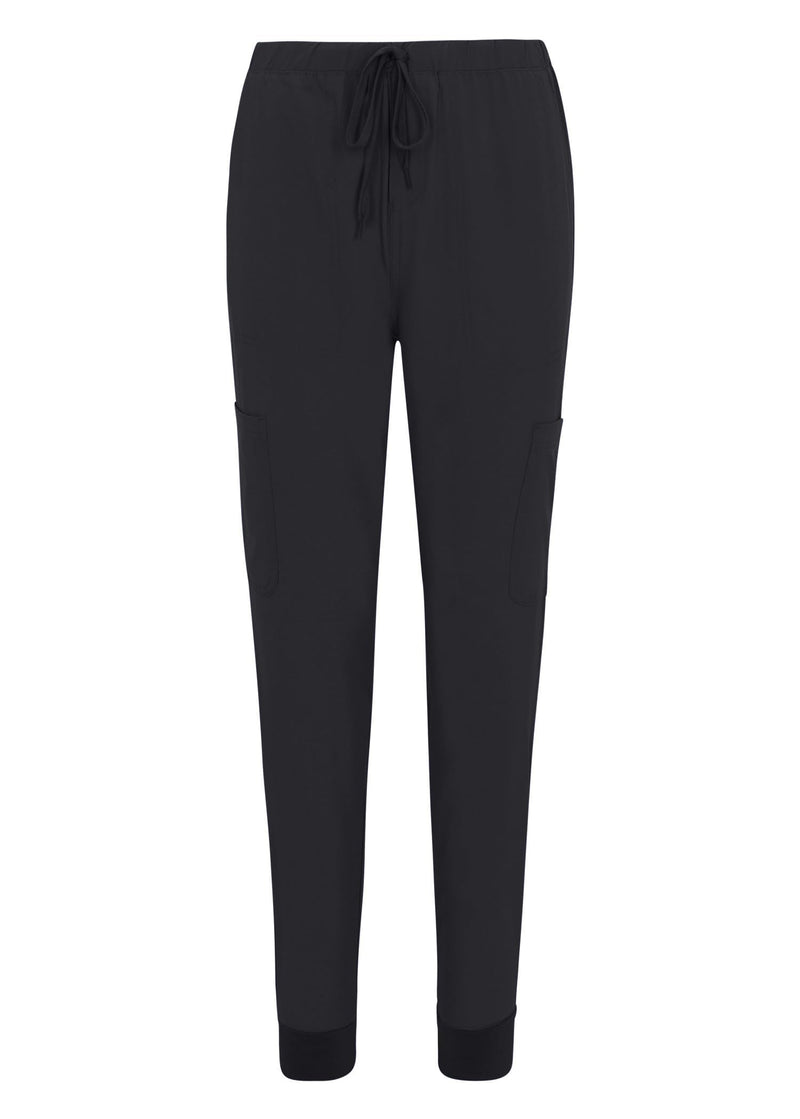 [Australia - AusPower] - Natural Uniforms Womens Essential Cool Stretch Jogger Scrub Set with Regular and Petite Sizes Black Large 