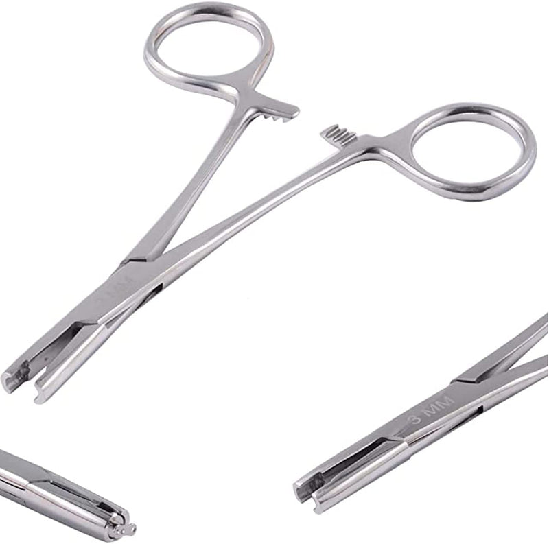 [Australia - AusPower] - 3mm Micro Dermal Anchor Tube Insertion Hemostat Forceps 5.5" Body Piercing Tool Supplies 