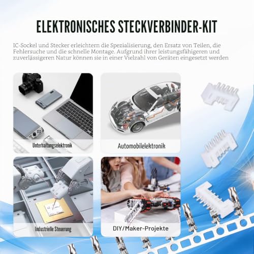 CQRobot JST PH 2.0 mm Grid 5/6/7-Pin Electrical Connector Set | Connector strip socket housing crimp contacts PCB cable board adapter cable assembly 90 sets/730 pieces 5P/6P/7P