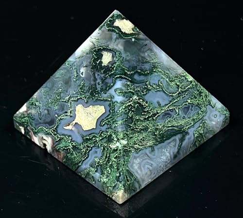 Moss Agate Pyramid – 2 Inch Crystal, Taurus Birthstone, Heart Chakra