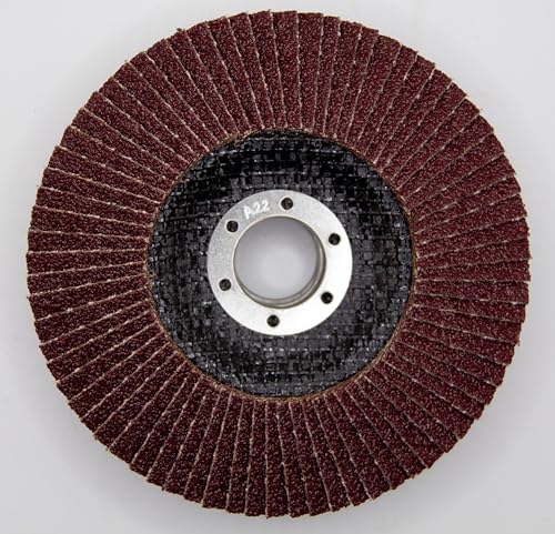 Flap Disc Set 125 mm, 4 Pieces, Grit 40/60/100/120, for Sanding Work with Angle Grinder, 22.23 mm Suitable for Many Standard Angle Grinders