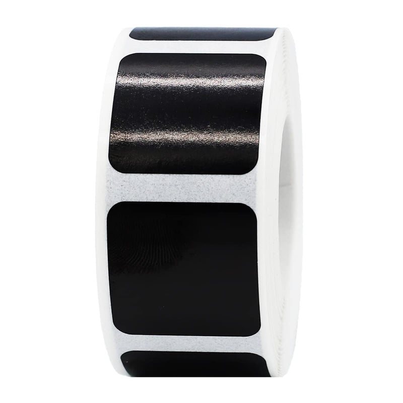 Black Square Color Coding Labels – 1 Inch Semi-Gloss Adhesive Stickers, 500 Total Labels Per Roll for Inventory Management, Organization, and Retail Use – Made in the USA Black