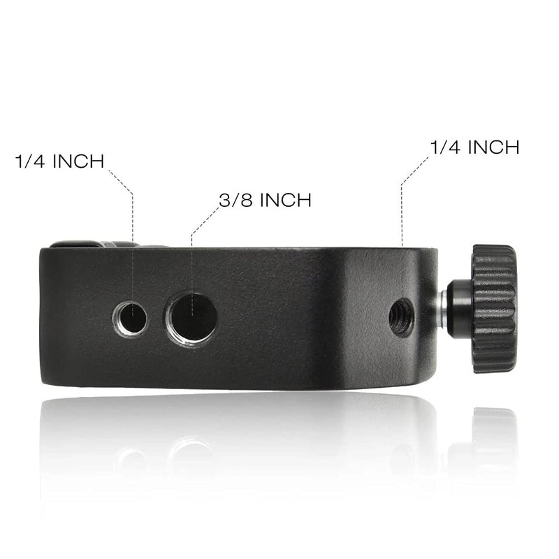 [Australia - AusPower] - Universal C-Clamp Aluminum Support Clamp Desktop Mount Holder Stand with 1/4" and 3/8" Thread Black(2 Pcs) 2pcs 