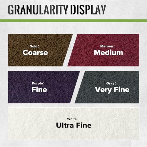 Scuff Pad 6” x 9” Scuff Pads,4 Each of Maroon&Grey&Gold&Purple&White,Scuff Pads for Paint Prep, Total 20PCS,Aluminum Oxide Abrasive Pads for Scuffing,Surface Adhesion Preparation,Cleaning 150-1200grit-Mix-20PCS