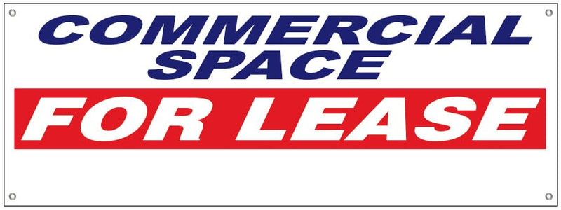 4LessCo 18x48 Inch COMMERCIAL SPACE FOR LEASE Vinyl Banner Sign With Grommets (Write Your Own Phone # On It) wb