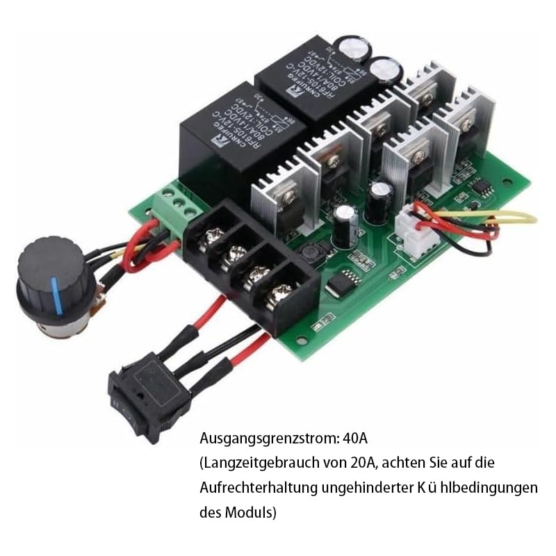 Gerui DC 9-50V 40A Motor Controller, DC Motor Speed Control | Reversible Controller 12V 24V 36V 48V 2000W Power Reversible