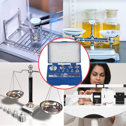 Calibration Weights Set, 17 Pieces, 10 mg-100 g Weight, Stainless Steel, Precision Accurate Calibration Weights, with Tweezers + Storage Box, for Laboratory, Jewellery, Educational Tool