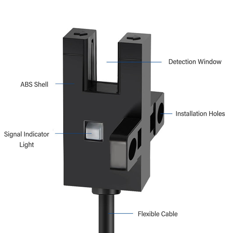 [Australia - AusPower] - 5Pcs Photoelectric Switch Sensor U Shaped Slot Type Photoelectric Optical Sensor Switch NPN Photoelectric Switch Control Switch DC5‑24V 