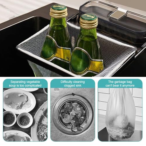 1 Piece Sink Strainer Holder and 100 Pieces Strainer, Kitchen Sink Accessories, Sink Drain Rack, Anti-Clogging Sink Strainer