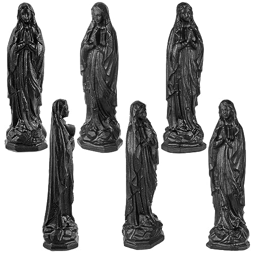 TUMBEELLUWA 3.5" Black Obsidian Virgin Mary Statue for Home Church Decor #1 the Virgin Mary-Black