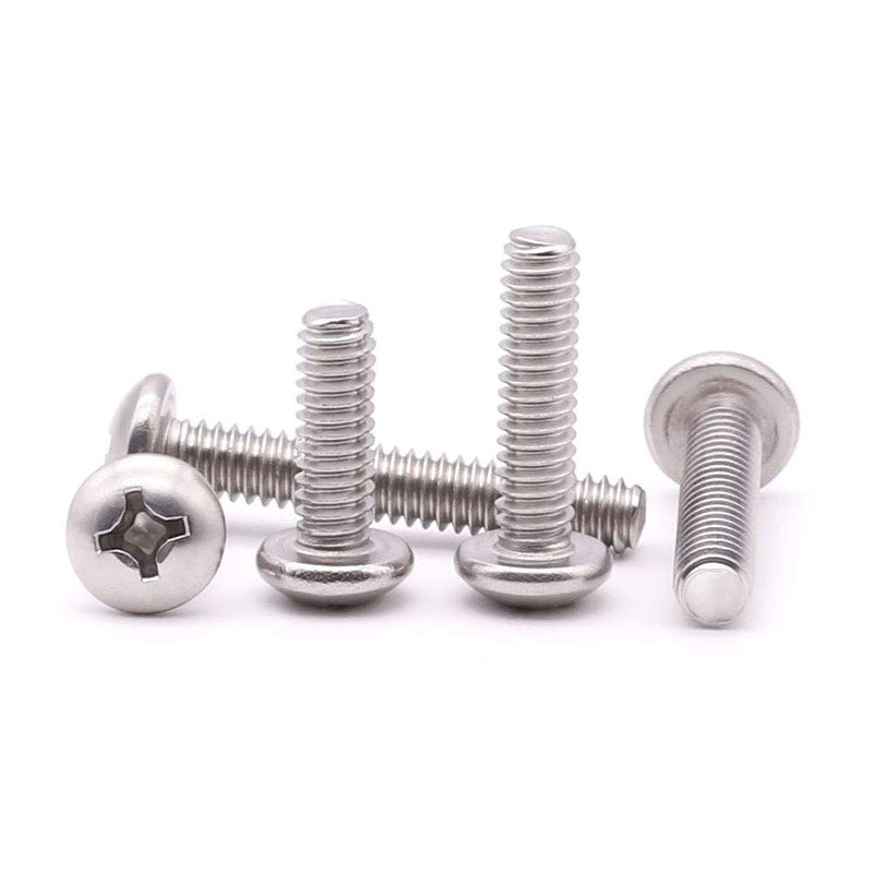 #10-32 x 3/4" inch (50 pcs) Phillips Pan Head Machine Screw Bolt, 304 Stainless Steel 18-8 Rounded Head Screws, UNF Full Thread, Bright Finish #10-32 x 3/4" 50