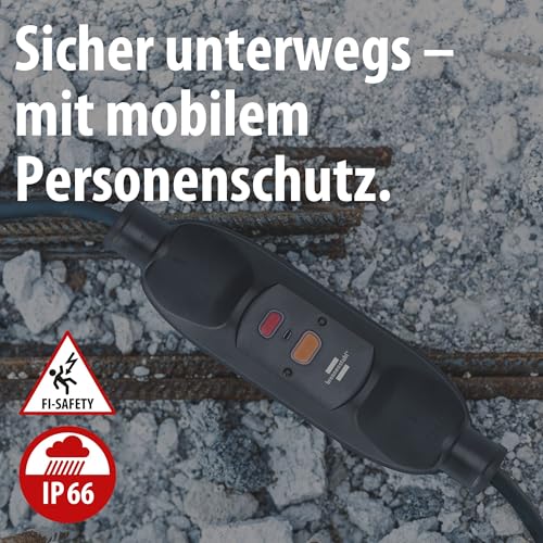 Brennenstuhl PRCD Mobile Personal Protection Intermediate Switch BDI-Z 1 10 IP66 | For cable mounting, with FI circuit breaker for outdoor use 10 mA, two-pole shutdown