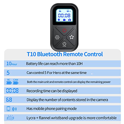 Smart Remote Control for GoPro，Wireless Camera Controller for Hero 12 11 10 9 8 MAX Black with LCD Display Wrist Strap Rainproof WiFi Controller Magnetic Charger Port Go Pro Accessories