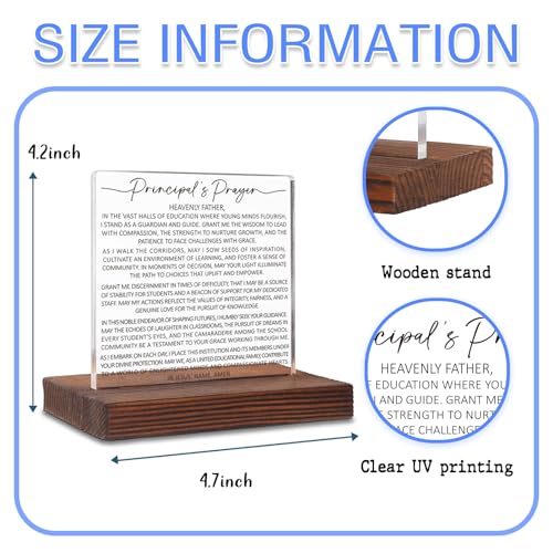 Principal Prayer Office desk Deco,Best Principal Christian Gifts, Principal Religious Appreciation Gifts, School Principal, Faith Principal Gifts for Women Men,for Home Office Plaques SOK29 Principal Prayer