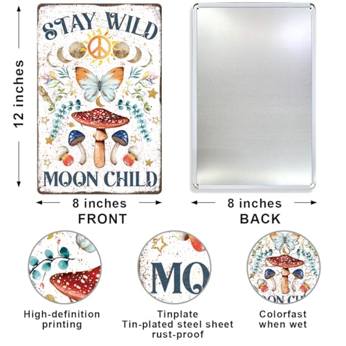 Stay Wild Moon Child Metal Tin,Zen Meditation Spiritual Sign Zen wild moon child